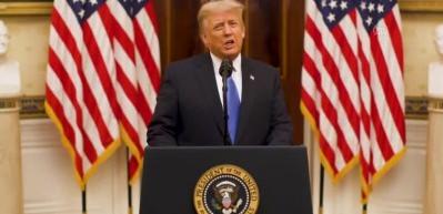 Trump veda konuşmasında Biden y&ouml;netimine 'başarı' diledi
