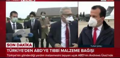 T&uuml;rkiye'den ABD'ye tıbbi malzeme yardımı