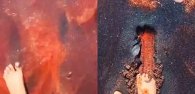 Volkanik kaya&ccedil;ların oluşturduğu doğa harikası kumsal!
