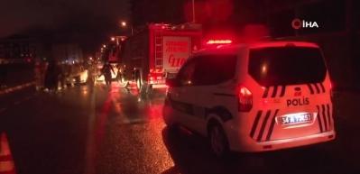 Yangına m&uuml;dahale eden itfaiye erine araba &ccedil;arptı