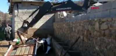 Yangında evleri yanan &ccedil;iftin fırtınada inekleri telef oldu