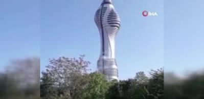 Yeni &Ccedil;amlıca kulesinde yangın &ccedil;ıktı!