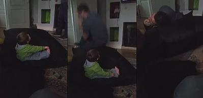 Baba, 2 yaşındaki &ccedil;ocuğunu havaya u&ccedil;urdu