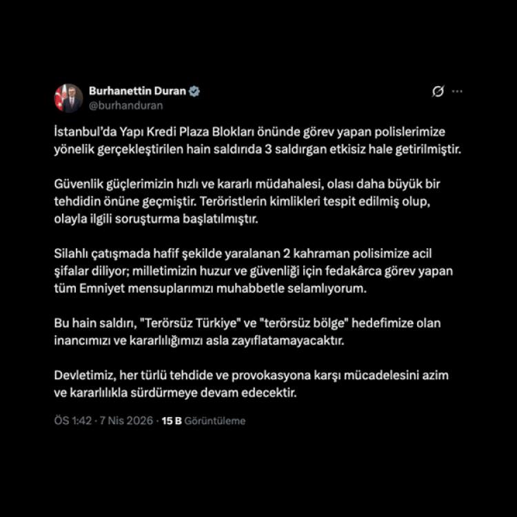 İLETİŞİM BAŞKANI DURAN'DAN AÇIKLAMA