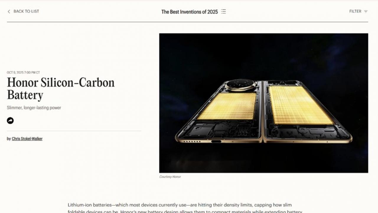 HONOR, prestijli TIME Best Inventions 2025 Ödülleri'nde iki ödül kazandı