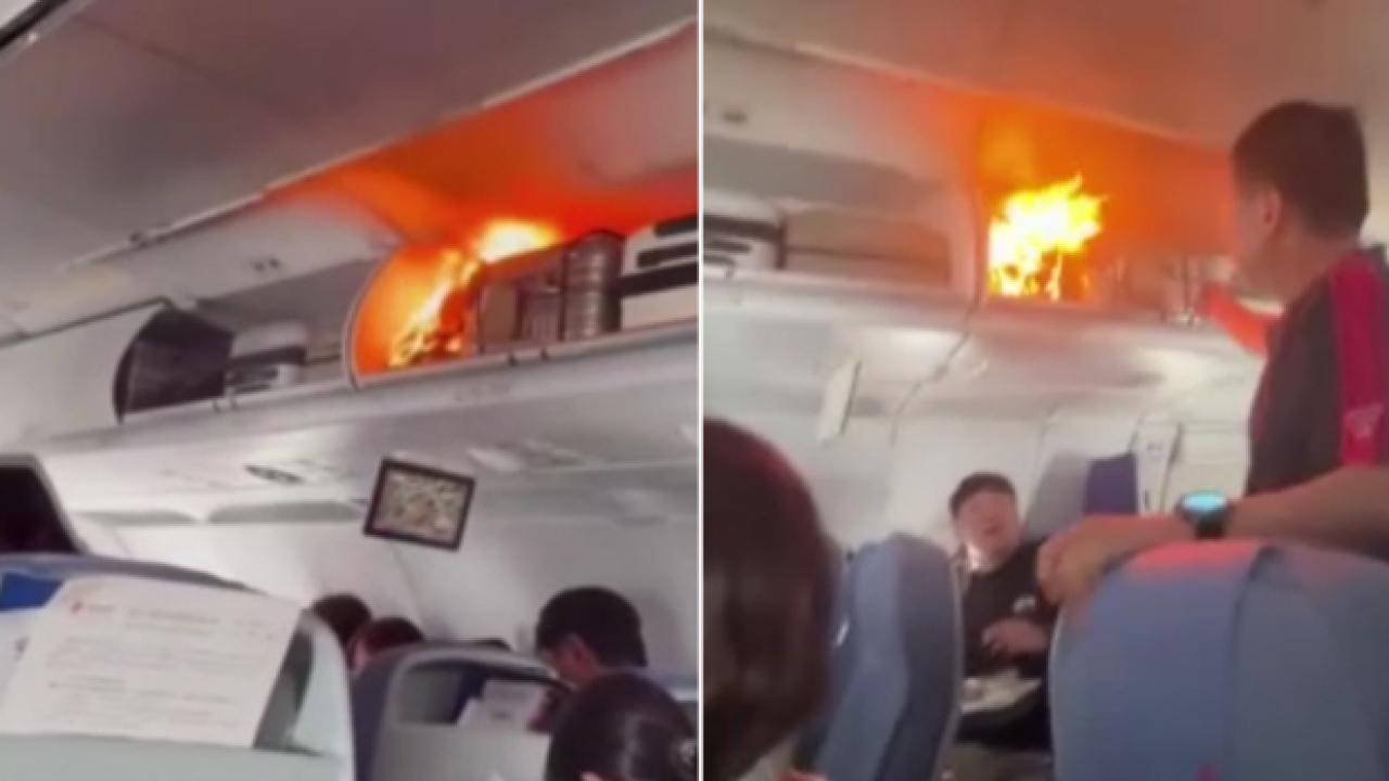 Havada panik! El bagajındaki batarya alev aldı, uçak acil iniş yaptı