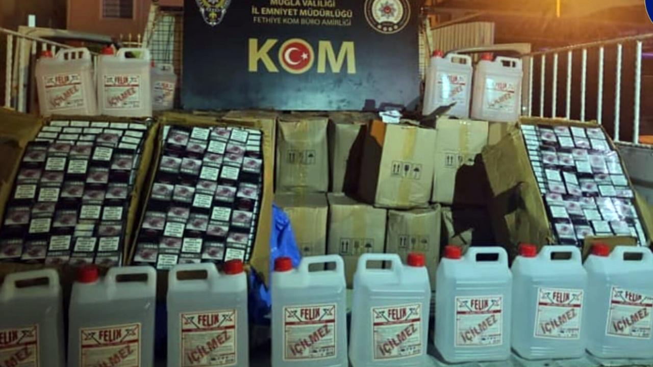 Fethiye'de bir evden bin 980 litre sahte şarap çıktı