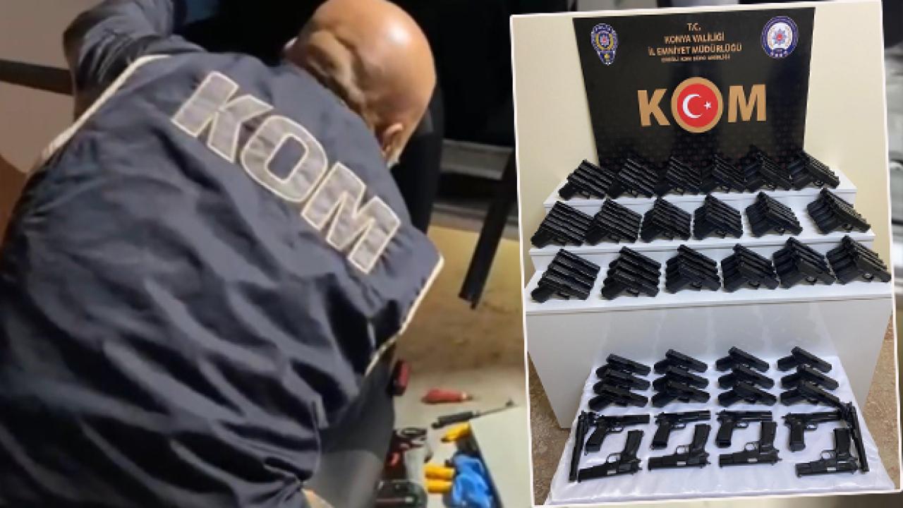 Konya'da durdurulan araçta zula dolusu silah çıktı! Tam 100 adet...