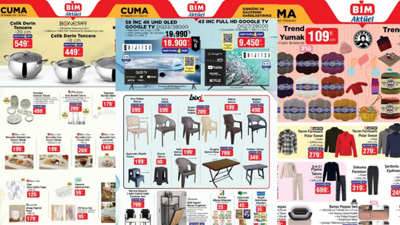 BİM AKTÜEL ÜRÜNLER KATALOĞU 14 KASIM | Akıllı televizyon, Süpürge, Temizlik seti...