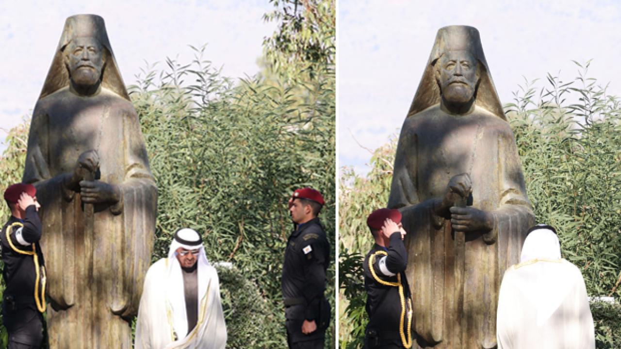 BAE Devlet Başkanı Al Nahyan, Makarios anıtına çelenk koydu BAE Devlet Başkanı Al Nahyan, Makarios anıtına çelenk koydu