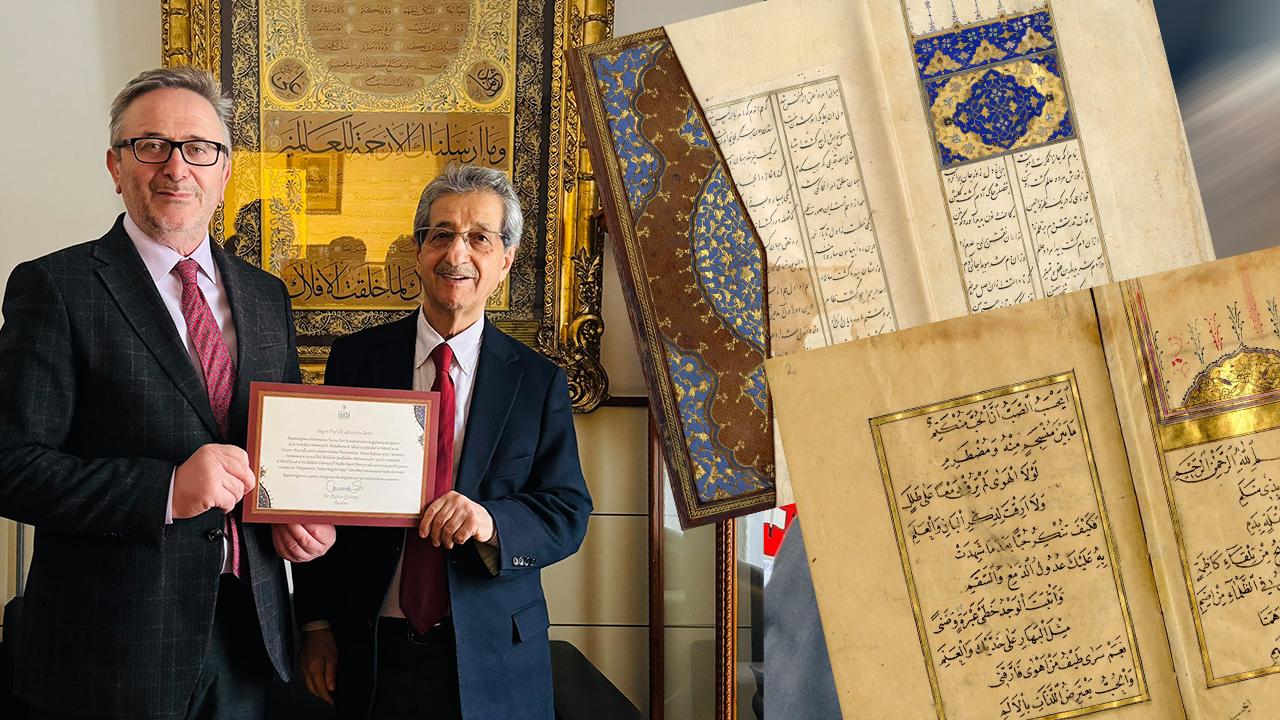 Ünlü hat tarihçisi Prof. Dr. Muhittin Serin özel koleksiyonundan 7 eseri TÜYEK'e bağışladı
