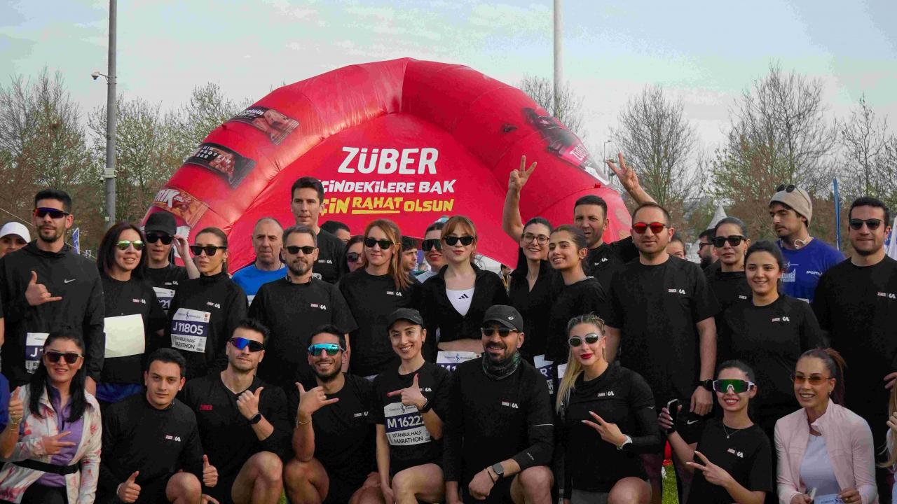 Züber, İstanbul Yarı Maratonu’nda 6’ncı yılında hem koştu hem eğitime destek oldu
