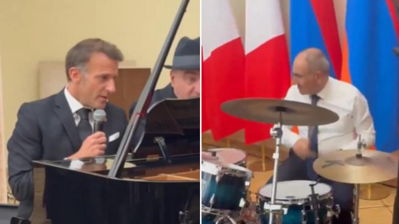 Paşinyan çaldı, Macron söyl! Liderlerden canlı performans