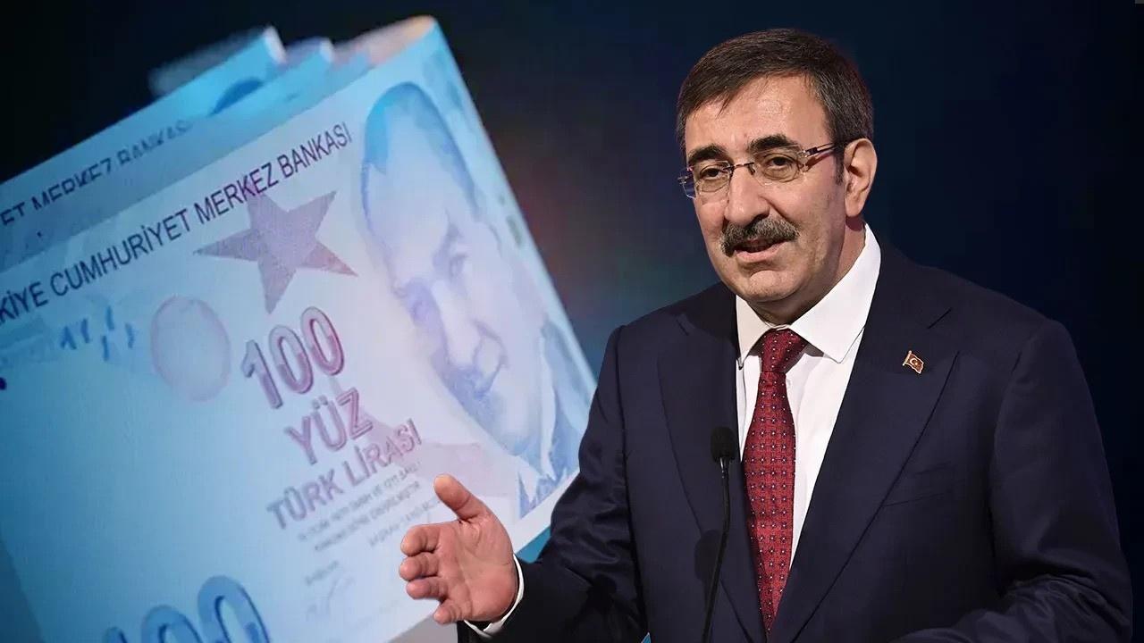Cumhurbaşkanı Yardımcısı Cevdet Yılmaz'ın konuşma yaptığı bir görsel.