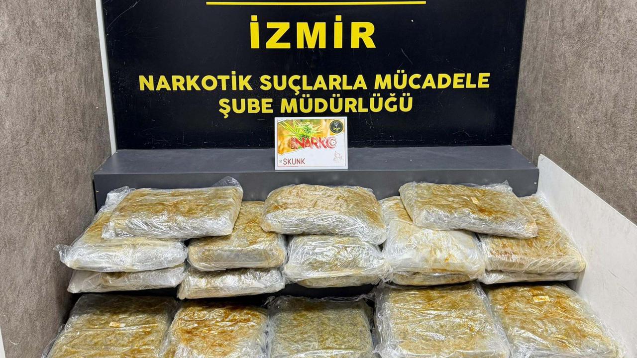 İzmir'de 29 kilo 800 gram skunk ele geçirildi