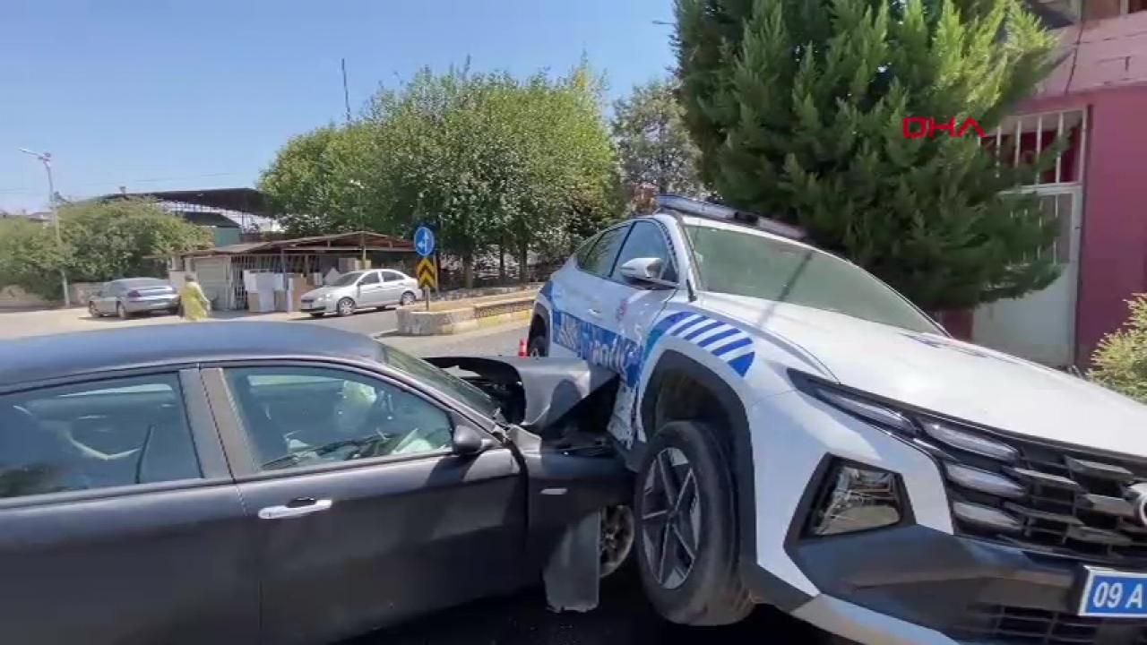 Polis aracıyla otomobil çarpıÅtı: Yaralılar var