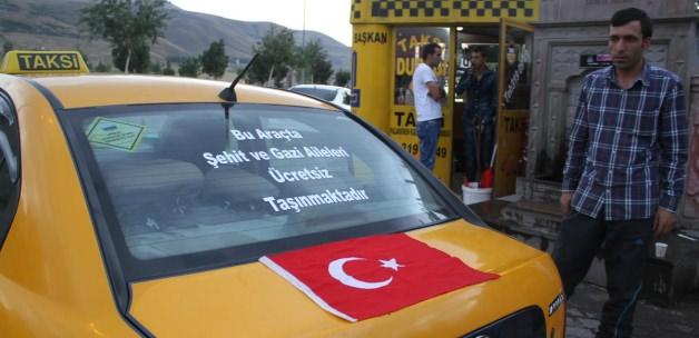 Erzurum'da şehit ailelerine ücretsiz taksi hizmeti