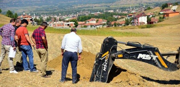 Erbaa'da TOKİ konutları için zemin etdütü çalışmaları