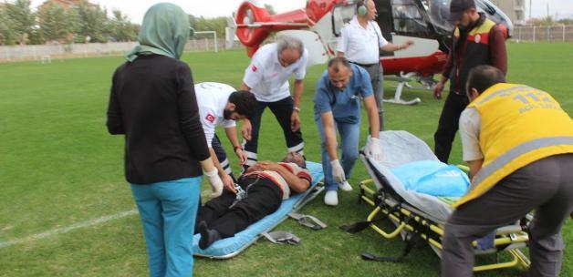 Hava ambulansı kalp krizi geçiren vatandaş için havalandı