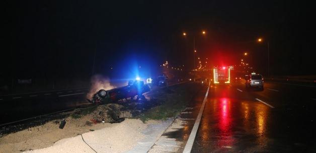 Bursa'da otomobil devrildi: 1 yaralı