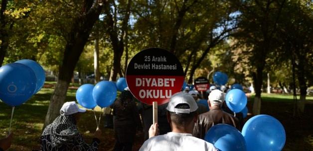 Gaziantep'te diyabete yürüyüşle dikkat çekildi