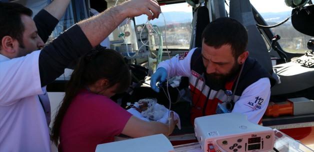 Ambulans helikopter "parmak bebek" için havalandı