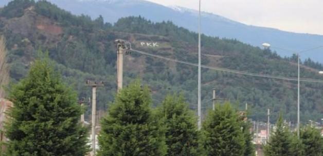 Manisa'da dağa 'PKK' yazısına iki gözaltı