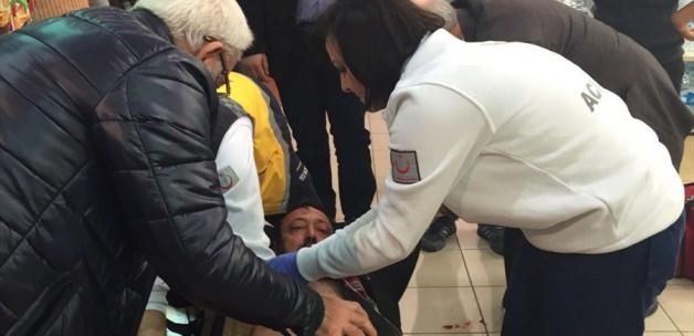 Edremit'te markette düşen kişi yaralandı