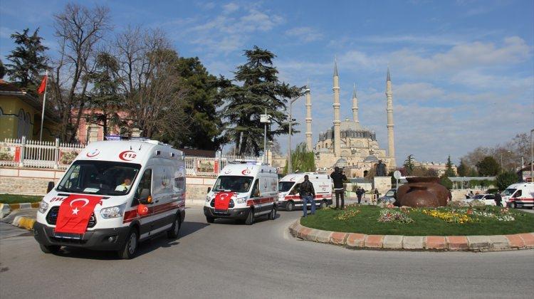 Sağlık Bakanlığı'nca dağıtılacak ambulanslar Edirne'de