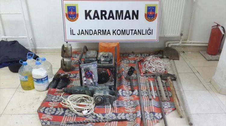 Karaman'da kaçak kazı operasyonu
