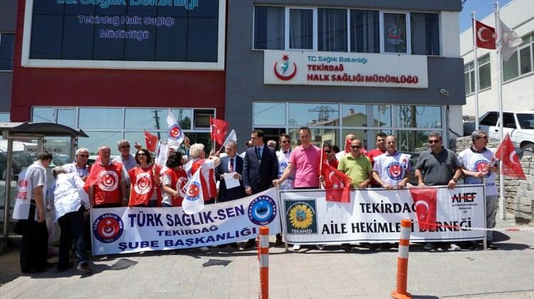 Tekirdağ'da sağlık çalışanları eylem yaptı
