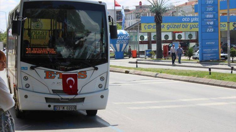 Edirneli minibüsçülerden terör olaylarına tepki