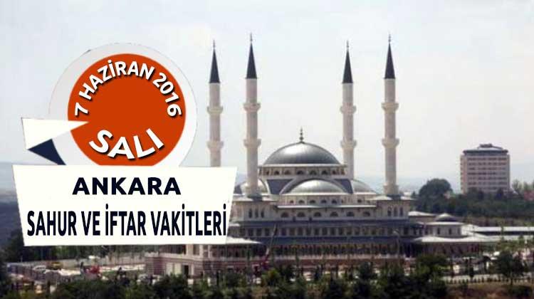 Ankara İFTAR ve SAHUR saati - 7 Haziran 2016