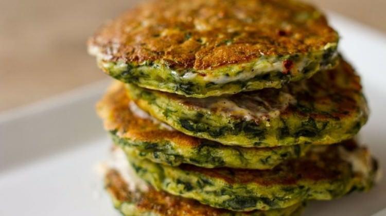 Peynirli, ıspanaklı pancake