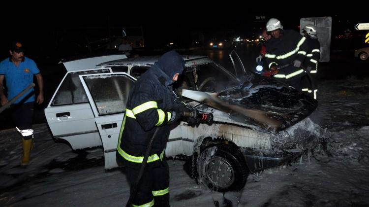 Kırıkkale'de araç yangını