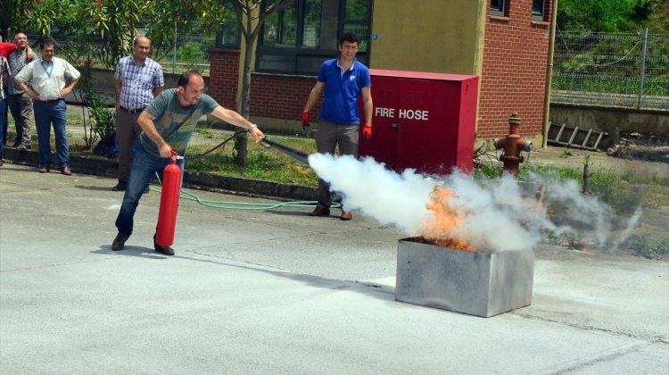 Trabzon'da sağlık personeline yangın eğitimi verildi