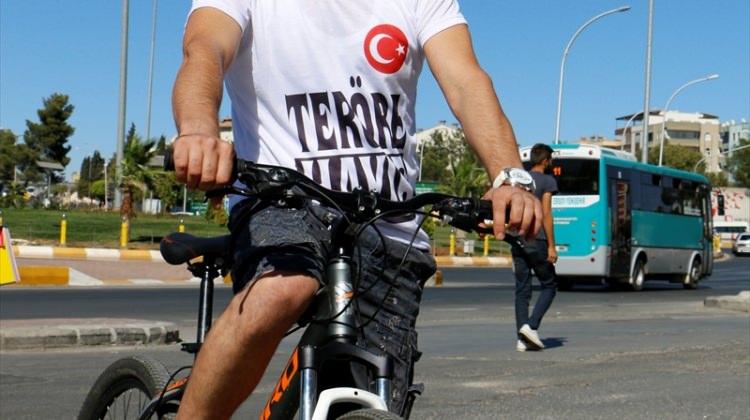 Teröre tepki için Ankara'ya kadar pedal çevirecek