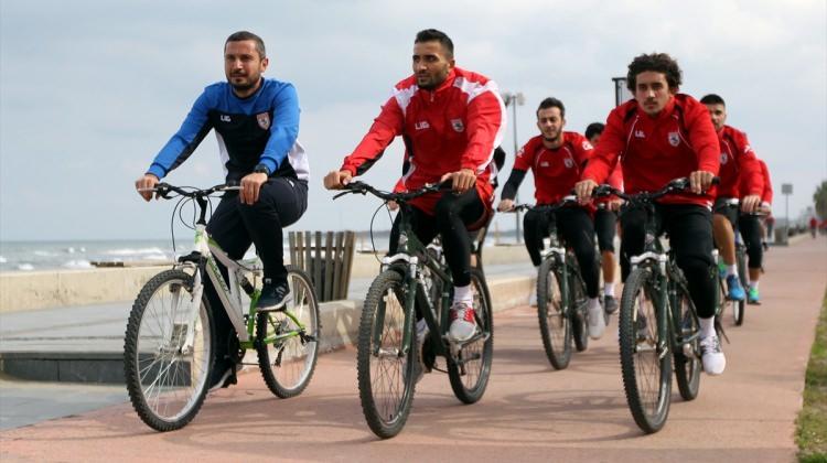 Samsunspor kupa maçına bisikletle hazırlandı