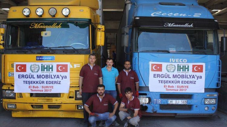 Kayseri'den El Bab'a mobilya yardımı