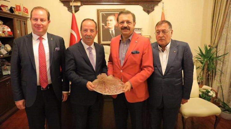 TOBB Başkanı Hisarcıklıoğlu'ndan Başkan Gürkan'a ziyaret