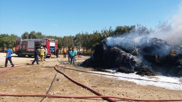 Torbalı'da fabrika bahçesinde yangın