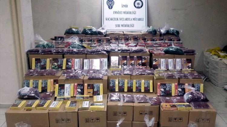 İzmir'de 3,5 ton kaçak nargile tütünü ele geçirildi