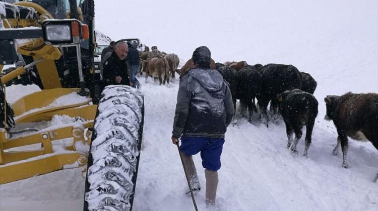Bayburt'ta karda mahsur kalan 20 kişi kurtarıldı
