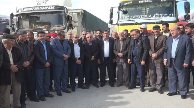 Konya'da 300 tırla Zeytin Dalı Harekatı'na destek konvoyu