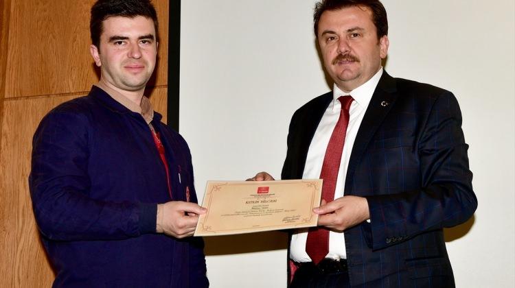 Yabancı itfaiyeciler sertifikalarını Kahramanmaraş'ta aldı