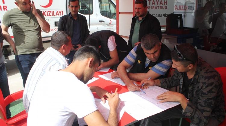 Osmaniye'de güvenlik korucuları kan bağışında bulundu