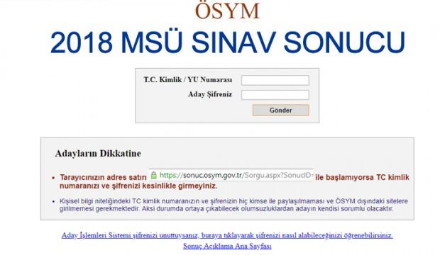 2018 Msu Sinav Sonucu Ogrenme Sayfasi 18 Mart Msu Sinavi Guncel Haberleri