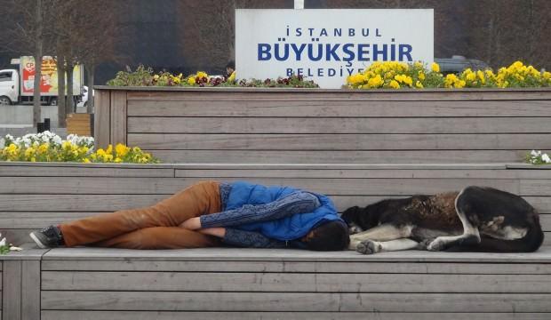 Taksim'de yürek burkan görüntü