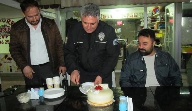 Tokat'ta polise sürpriz kutlama