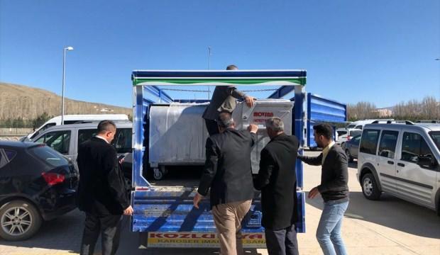 Patnos'ta köylere çöp konteyneri dağıtıldı